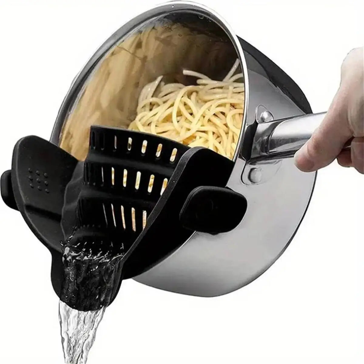 Adjustable Clip-On Pot Strainer — Food Grade Silicone
