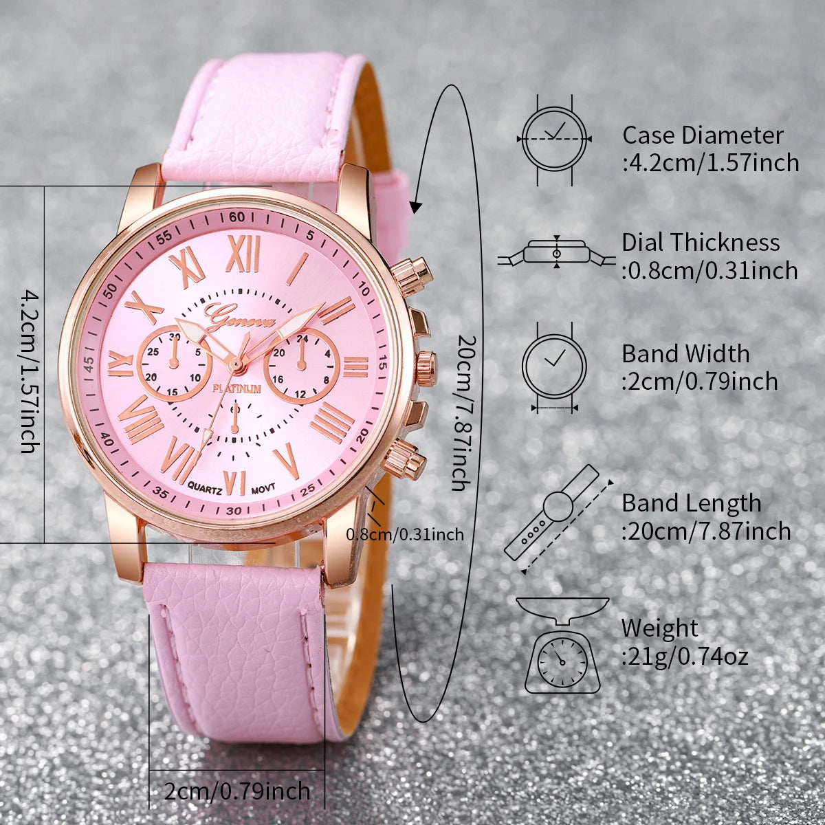 Women's Quartz Watch & Heart Jewelry Set