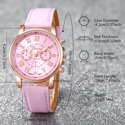 Women's Quartz Watch & Heart Jewelry Set