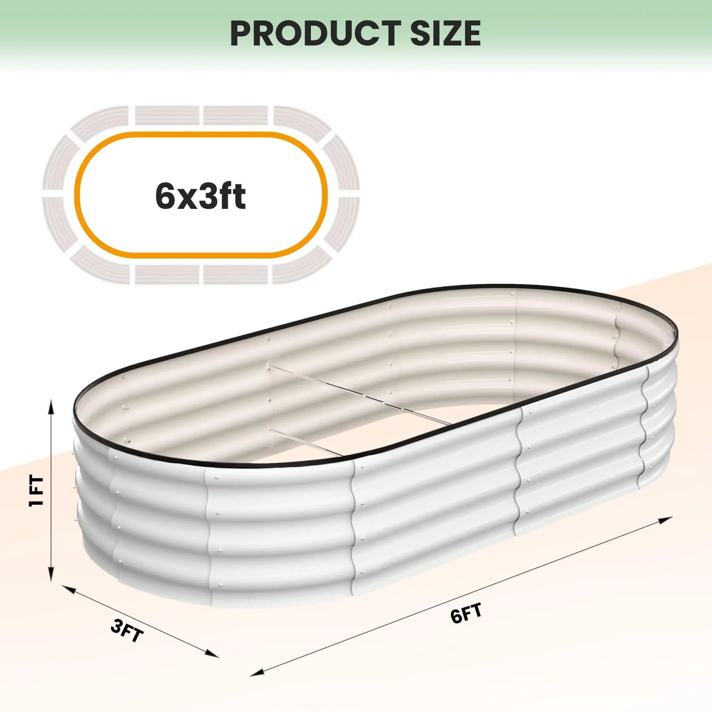 2-Pack Oval Galvanized Steel Raised Garden Bed – Anti-Rust Metal Planter Box for Vegetables, Herbs & Flowers - Flexivo