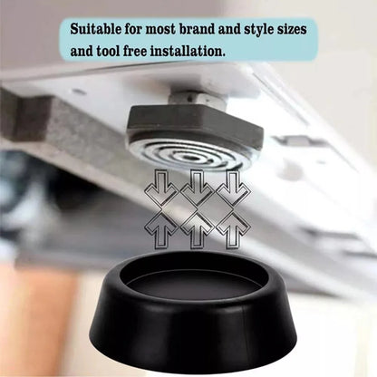 Rubber Anti-Vibration Washing Machine Pads — Shock-Absorbing, Set of 4