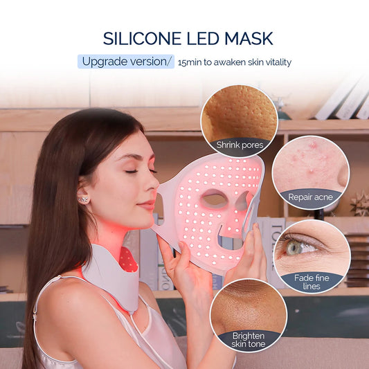 7-Color LED Light Therapy Face Mask - Silicone Skin Care Beauty Device for Home Use