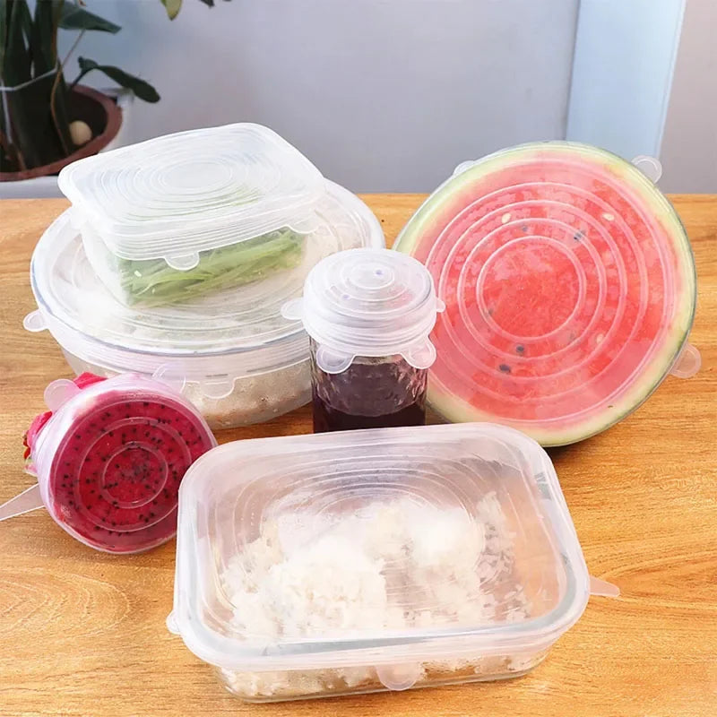 Silicone Stretch Lids - 6-Piece Reusable Food Storage Covers
