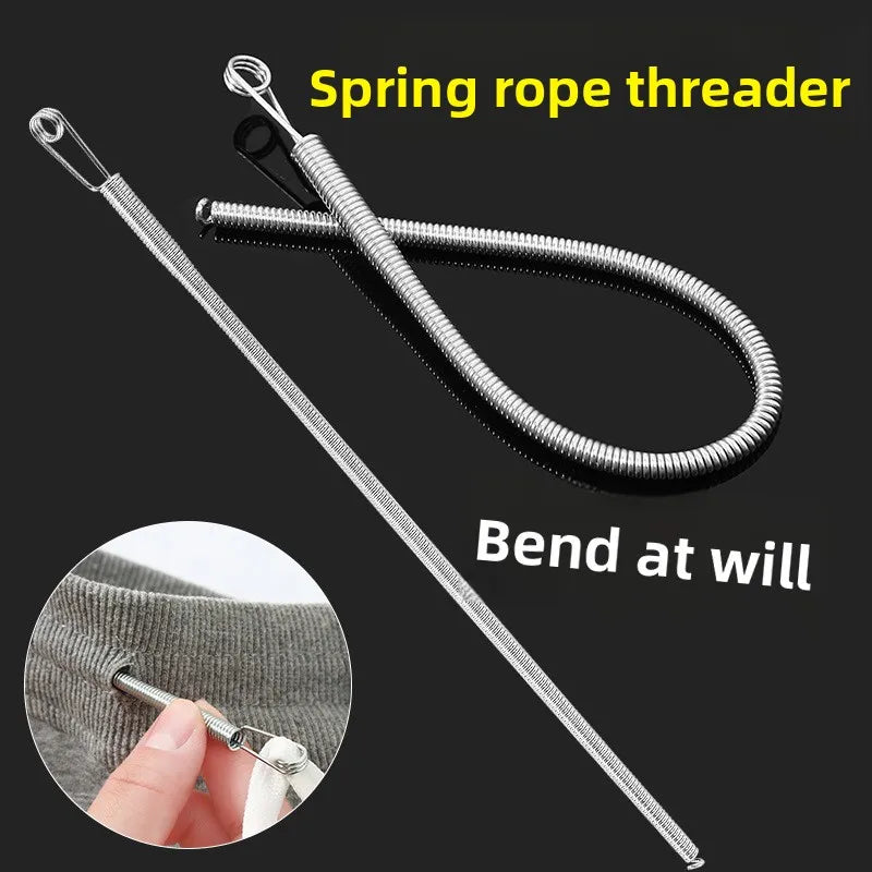 Bendable Spring Drawstring Threader Tool — Elastic Band & Cord Guide for Sewing