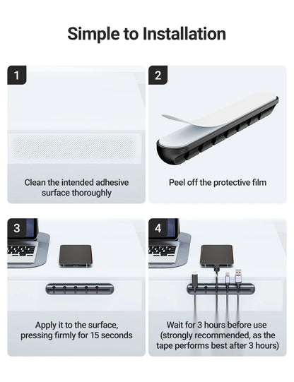 Adhesive Cable Organizer with 3, 5 or 7 Slots