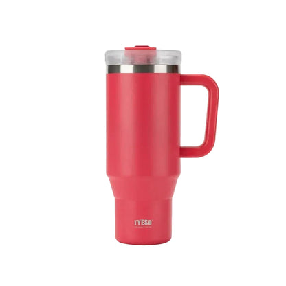 TYESO Vacuum Insulated Travel Mug with Handle & Straw - 900ml & 1200ml