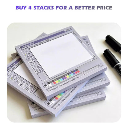 Vintage Computer Paint Sticky Notes – Retro 90s UI Design