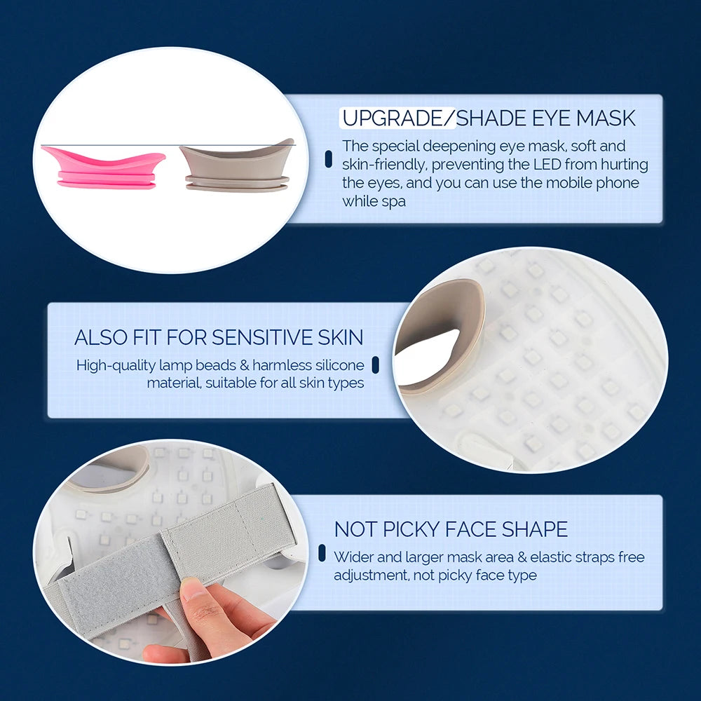 7-Color LED Light Therapy Face Mask - Silicone Skin Care Beauty Device for Home Use