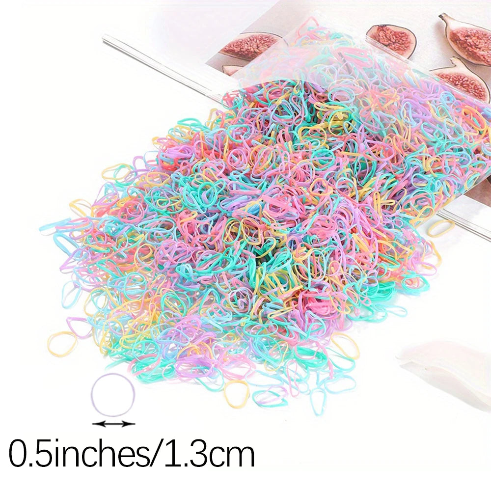 Mini Rubber Hair Ties, 500–2,000 Pack
