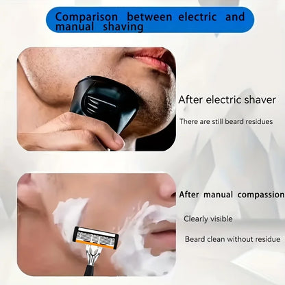 6-Layer Safety Razor Set with Stainless Steel Blades