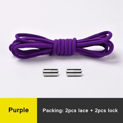 No-Tie Elastic Shoelaces with Metal Lock