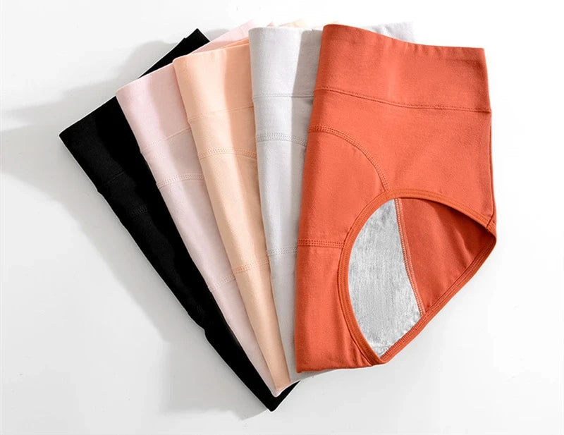 Cotton Menstrual Period Underwear – High Waist, Leak-Proof Briefs (M–XXL)