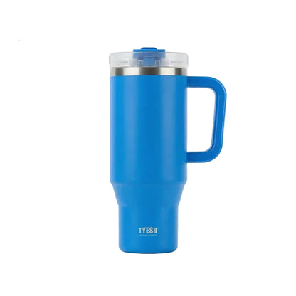 TYESO Vacuum Insulated Travel Mug with Handle & Straw - 900ml & 1200ml