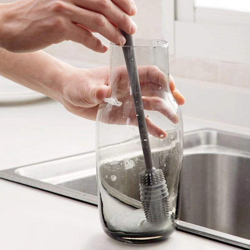 Long-Handle Silicone Bottle & Cup Cleaning Brush