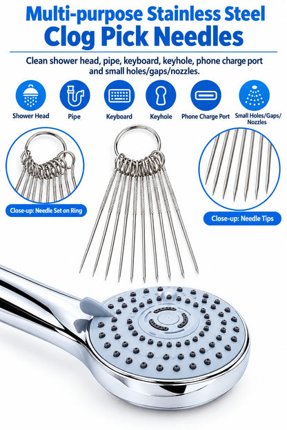 Shower Head Cleaning Brushes, 10-Piece Set