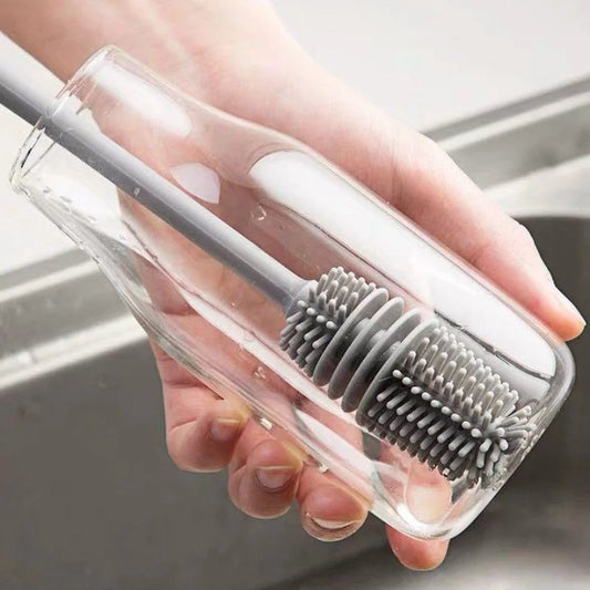 Long-Handle Silicone Bottle & Cup Cleaning Brush