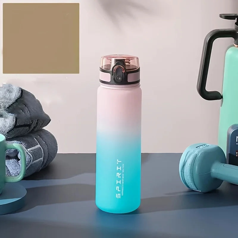 Gradient Color Sports Water Bottle – Matte Finish, 750ml & 1000ml