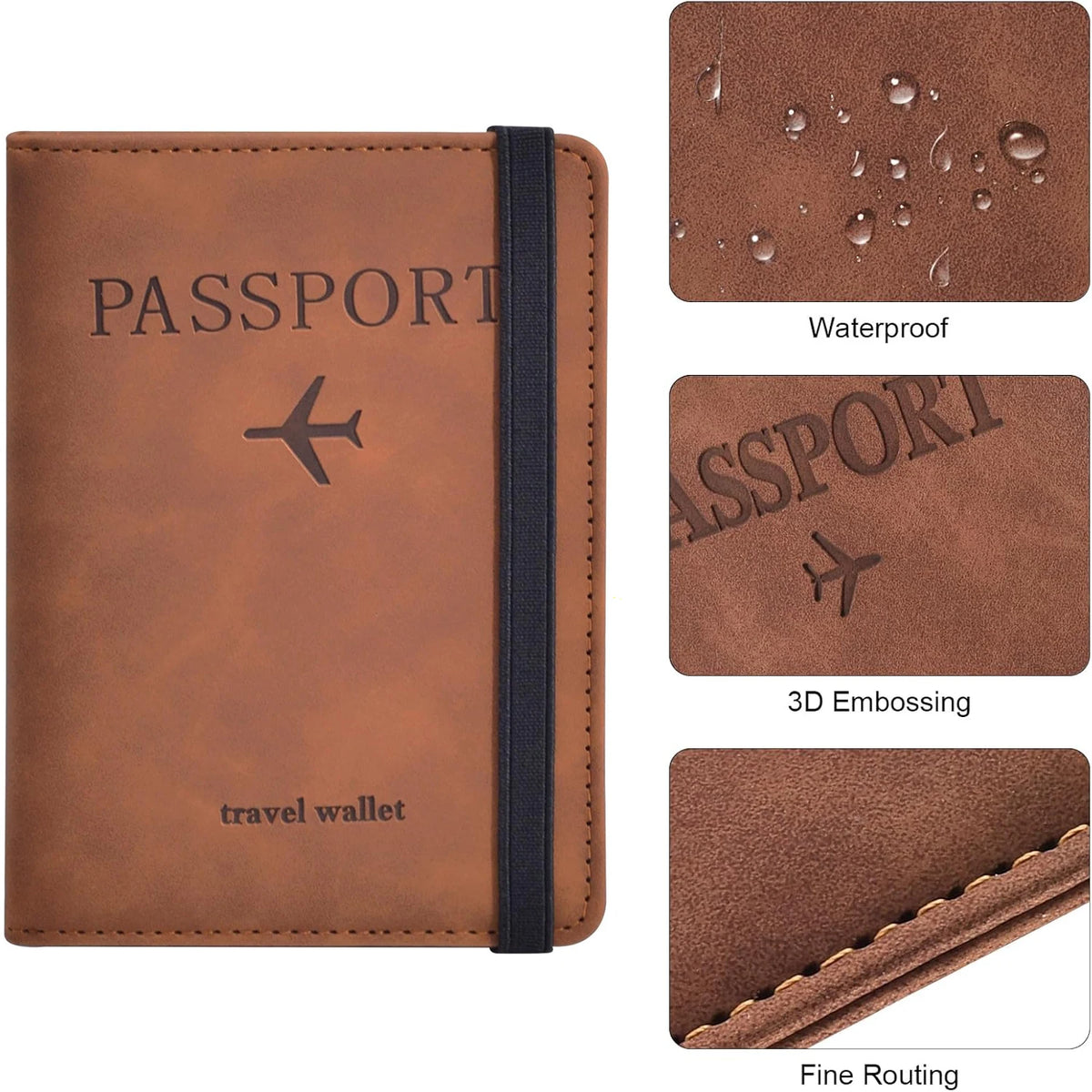 PU Leather Passport Wallet with Card Slots