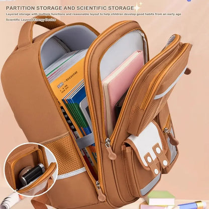 Capybara Backpack with Cards, Badges & Plush Doll – Waterproof School Bag
