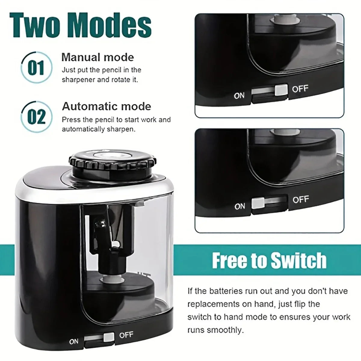 Automatic Electric Pencil Sharpener for 6–8 mm Pencils