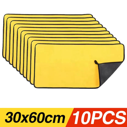 Premium Microfiber Car Wash Towels - Ultra Absorbent Cleaning Cloths (10-Pack, 30x60cm)
