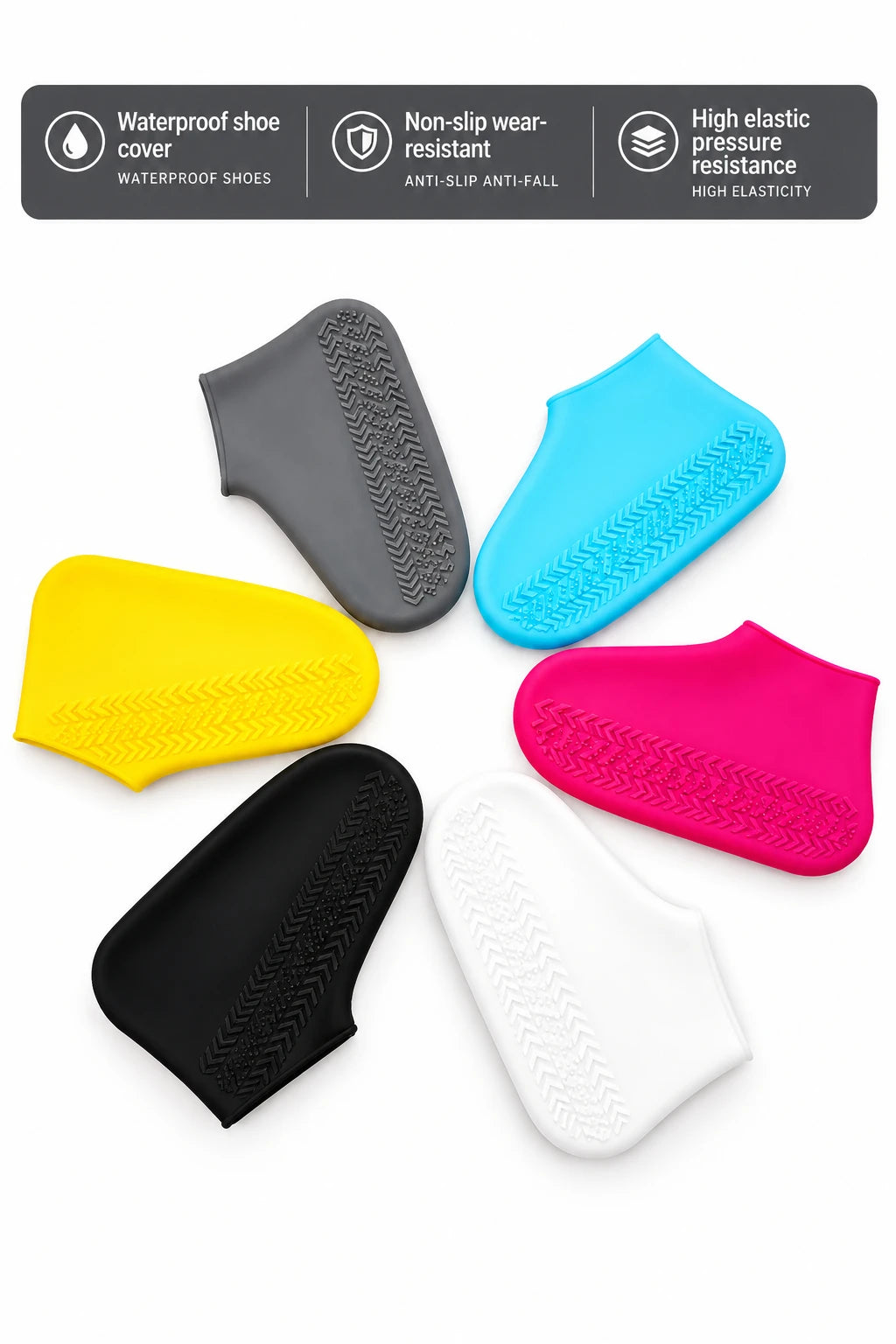 Reusable Rain Shoe Covers, 1 Pair