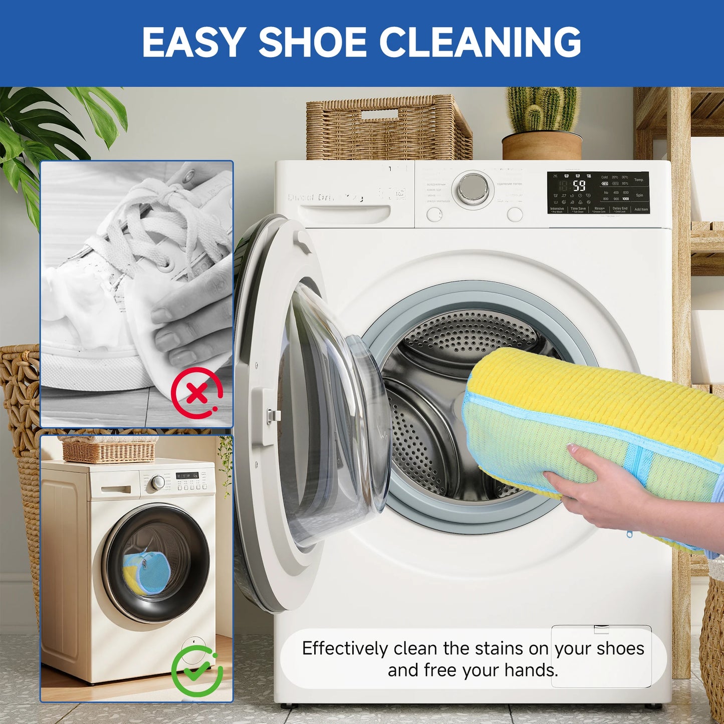 17-Piece Shoe Washing Bag & Laundry Kit with Adjustable Shoe Trees