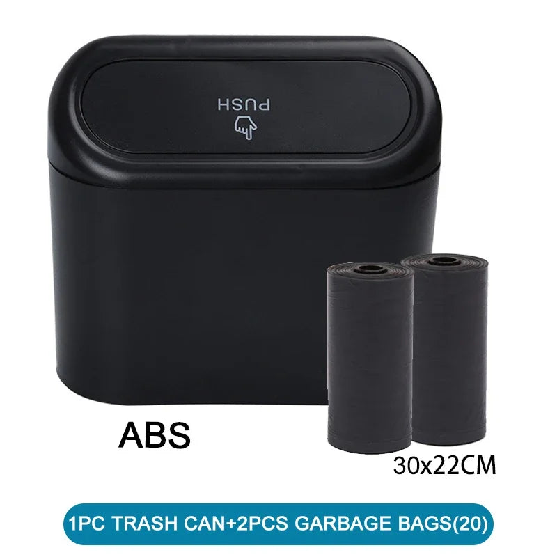 Mini Car Trash Can with Press-Open Lid