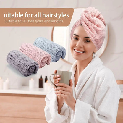 Textured Hair Towel Wrap with Button Fastening