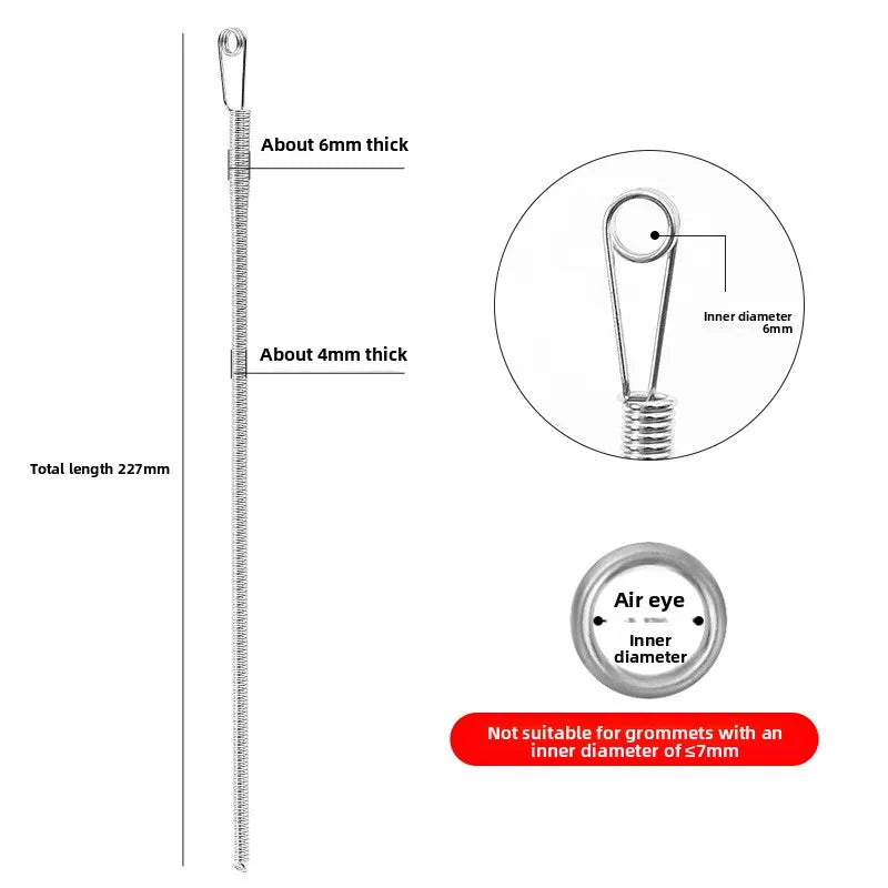 Bendable Spring Drawstring Threader Tool — Elastic Band & Cord Guide for Sewing