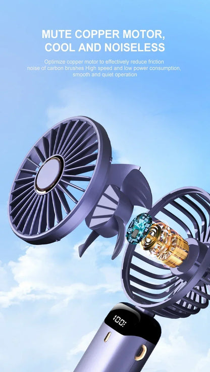 5-Speed Rechargeable Folding Handheld Fan