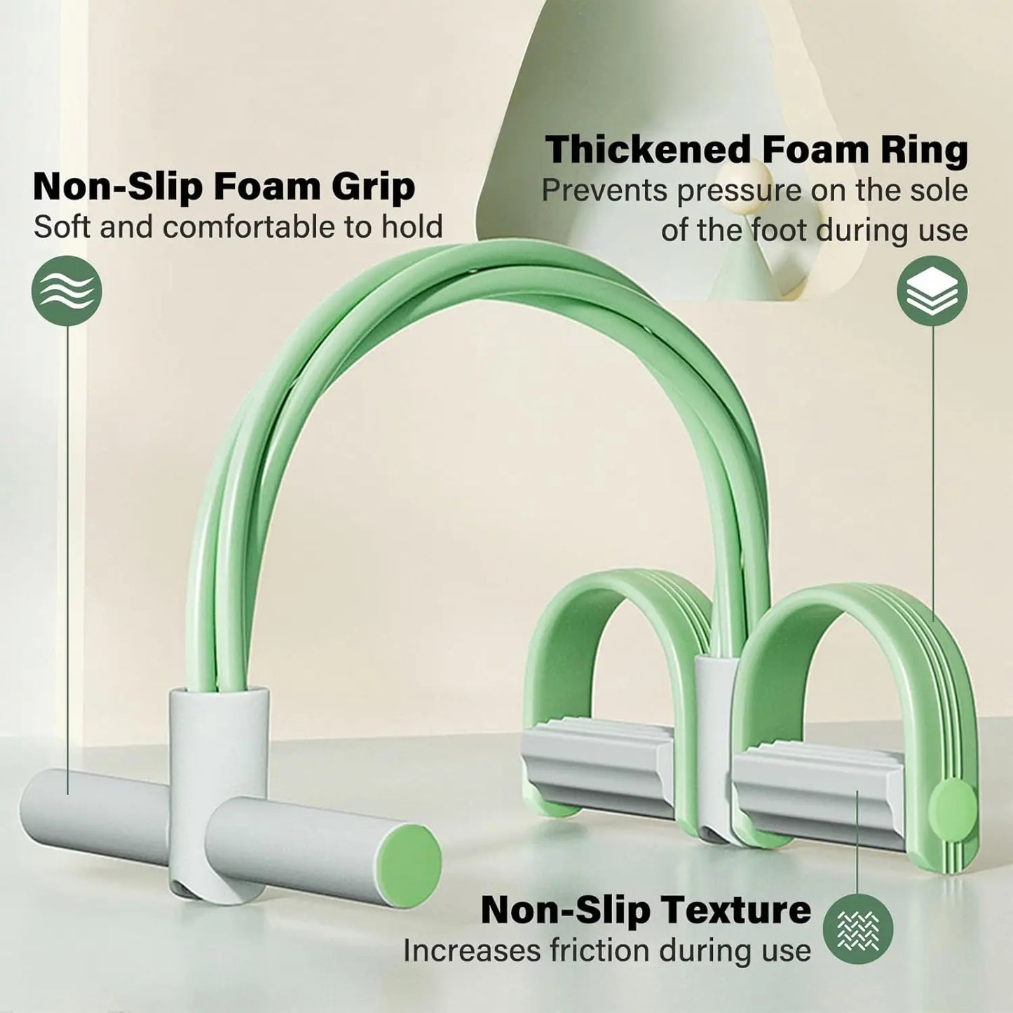 6-Tube Natural Rubber Resistance Band Pedal Trainer with Handles
