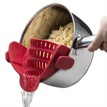 Adjustable Clip-On Pot Strainer — Food Grade Silicone
