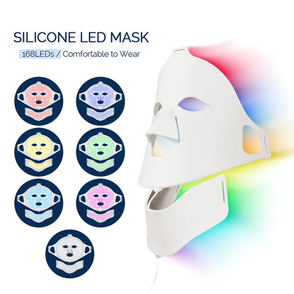 7-Color LED Light Therapy Face Mask - Silicone Skin Care Beauty Device for Home Use