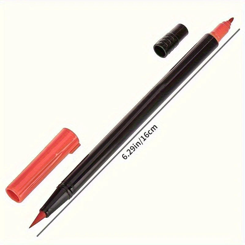 Double-Ended Watercolor Markers — 24-Color Art Set for Drawing & Crafts