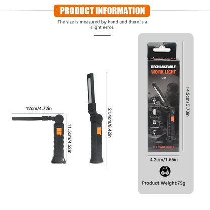USB Rechargeable Magnetic LED Work Light