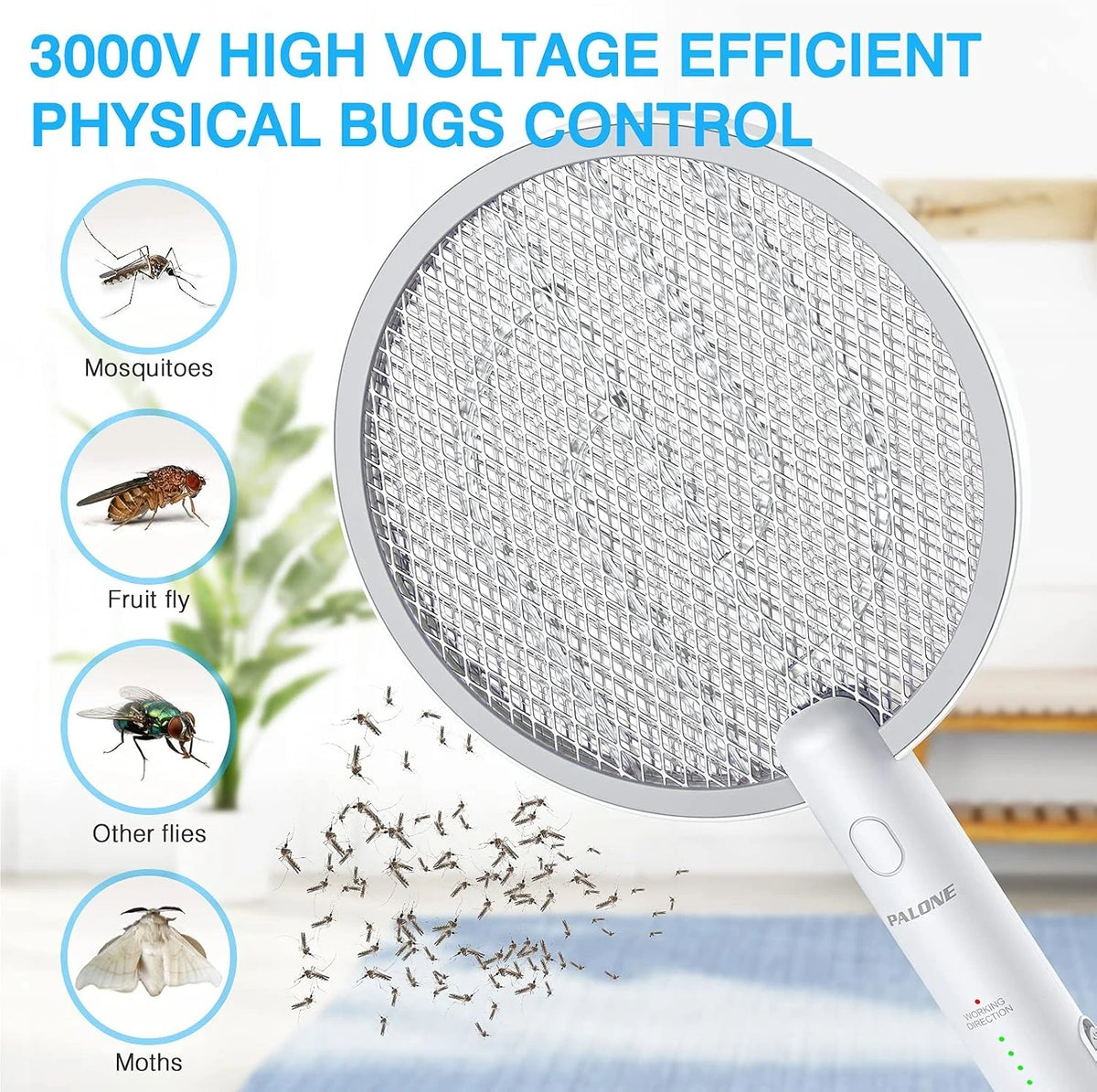 Rechargeable Electric Insect Swatter with Charging Dock