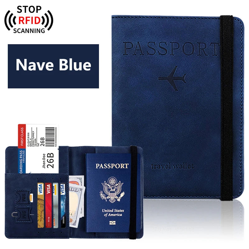 PU Leather Passport Wallet with Card Slots