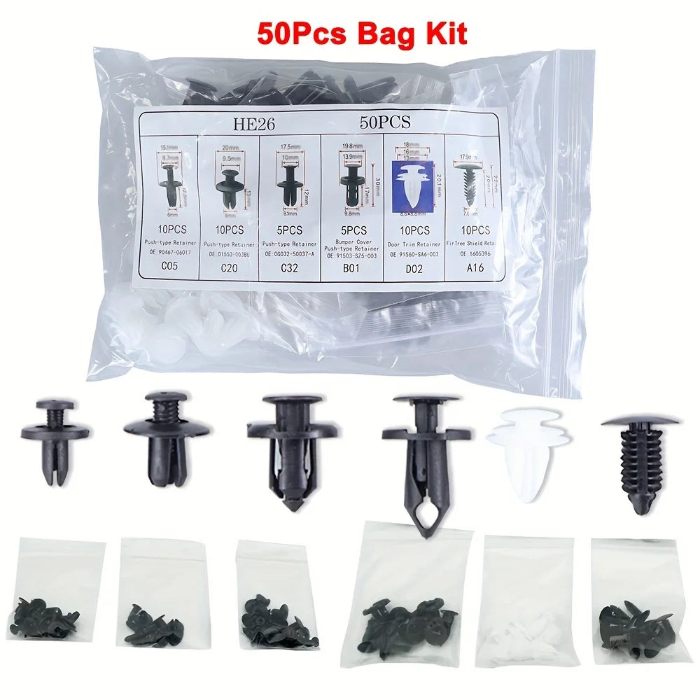 Car Trim Retainer Clips, 50 or 100 Pieces