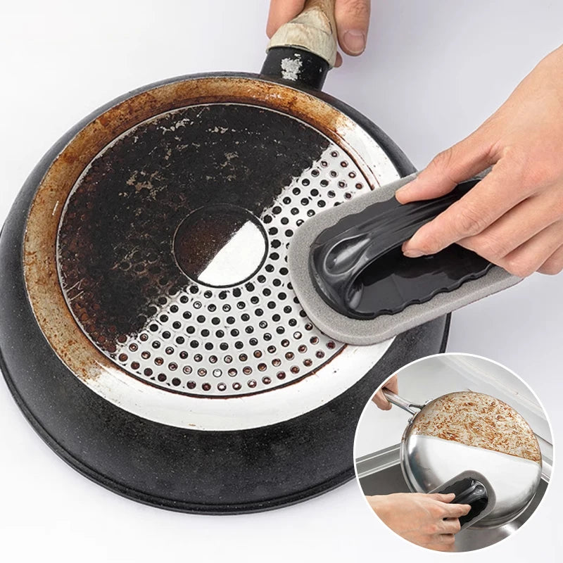 Handled Kitchen Scrub Brush with Emery Surface