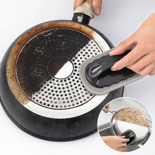 Handled Kitchen Scrub Brush with Emery Surface