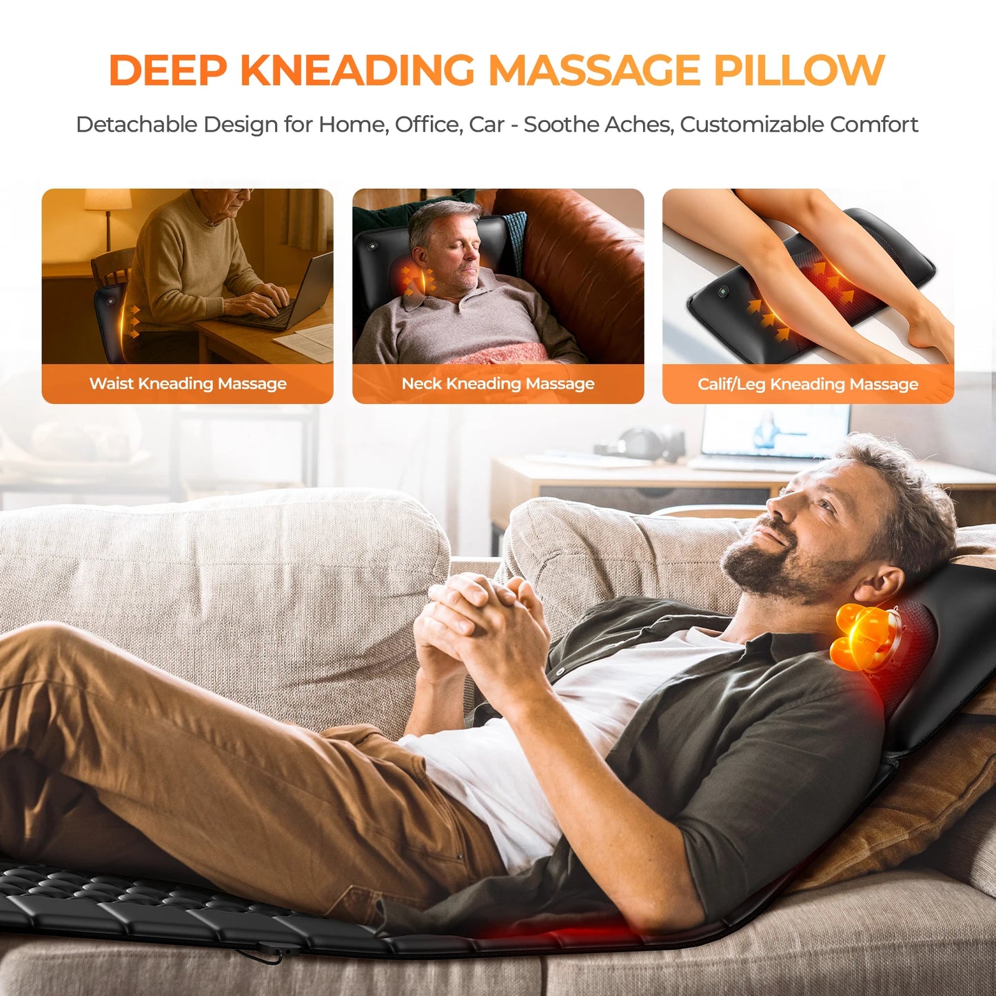 Full Body Massage Mat with Heat – 10 Vibrating Motors, 9 Intensity Levels & Foot Massager Option - Flexivo