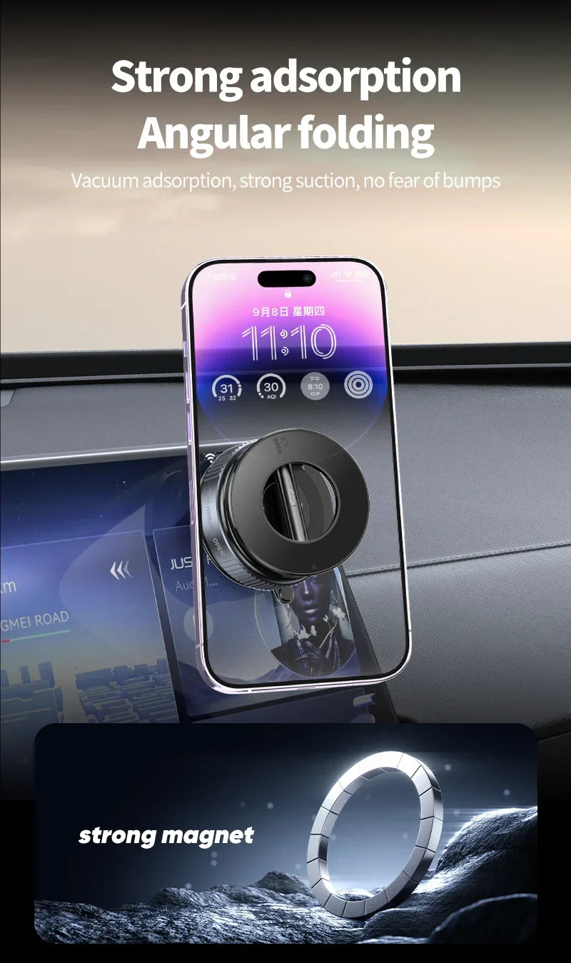 Magnetic Phone Holder — 360° Rotating Foldable Mount for Car, Gym & Kitchen - Flexivo