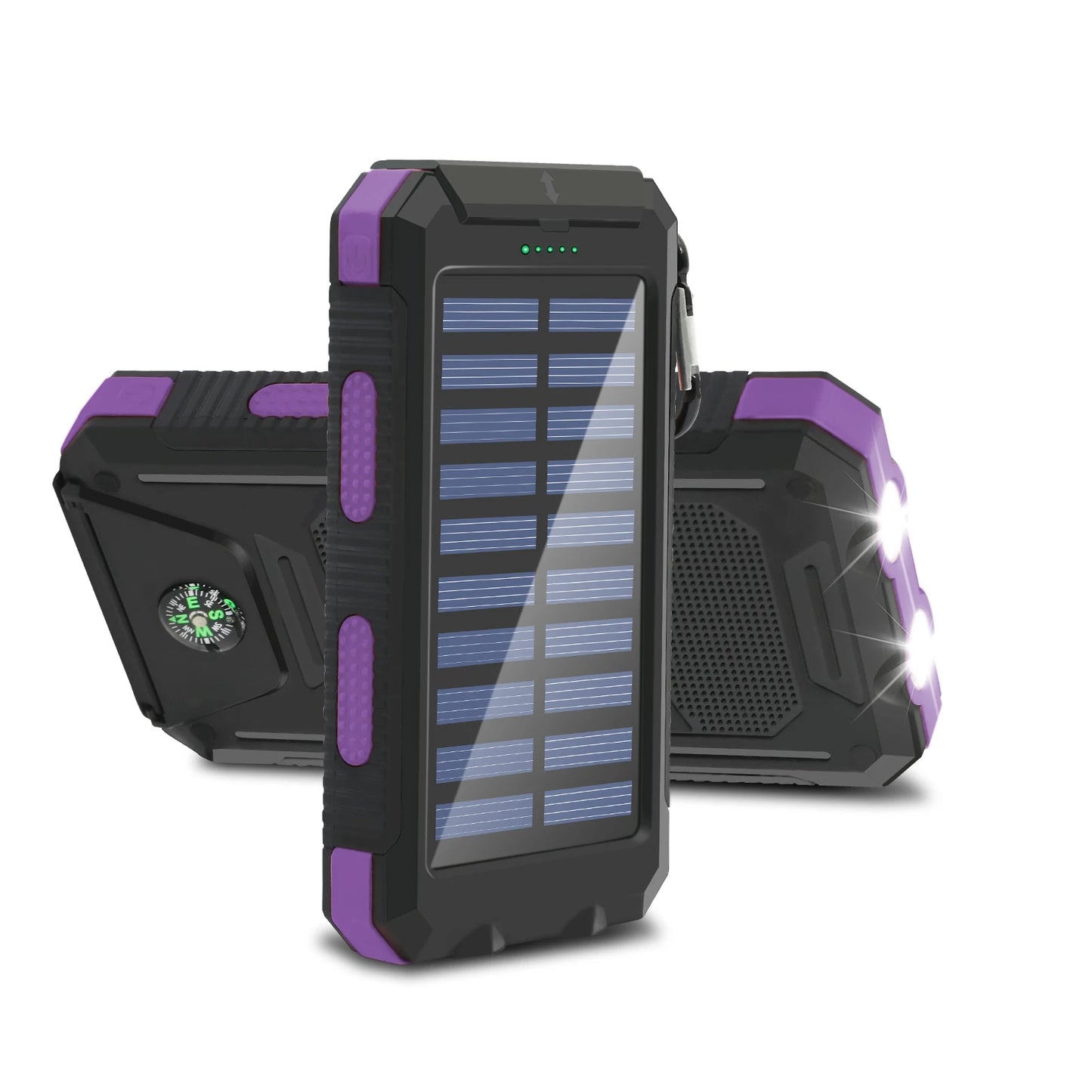 20,000mAh Solar Power Bank with LED Flashlight & Compass