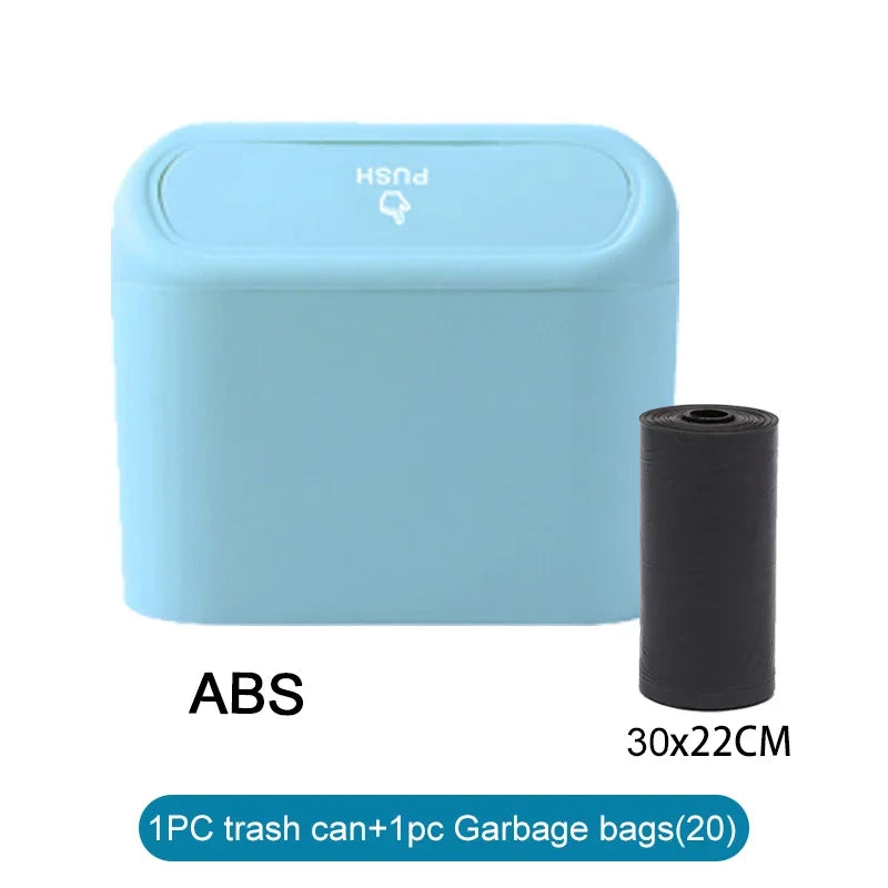 Mini Car Trash Can with Press-Open Lid