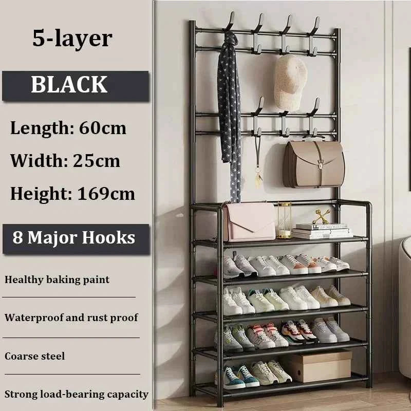 Multi-Layer Shoe and Hat Rack - Stylish Freestanding Organizer for Entryway and Bedroom - Flexivo