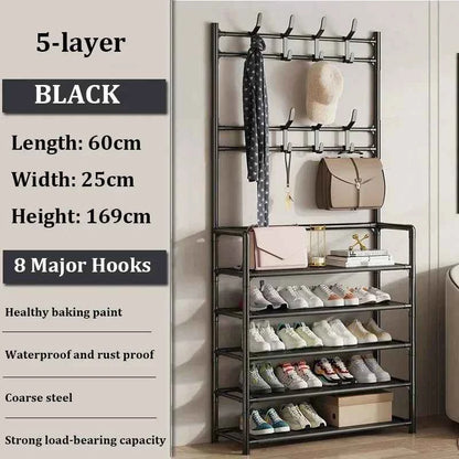 Multi-Layer Shoe and Hat Rack - Stylish Freestanding Organizer for Entryway and Bedroom - Flexivo
