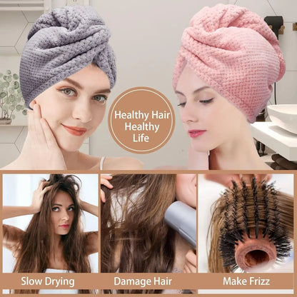 Textured Hair Towel Wrap with Button Fastening
