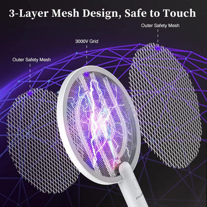 Rechargeable Electric Insect Swatter with Charging Dock