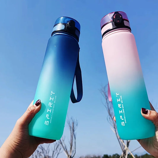 Gradient Color Sports Water Bottle – Matte Finish, 750ml & 1000ml